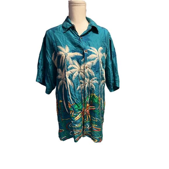 Vintage Silk Traders Hawaii Mens Small 100 percent silk - Picture 2 of 2